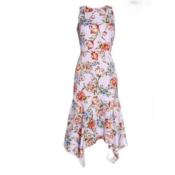 Maggy London Floral Print Charmeuse Midi Dress - Picture 4 of 5